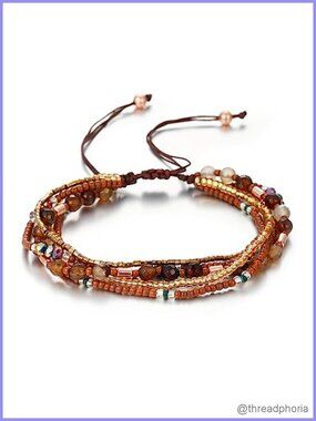 Bohemian Stacked Bead Bracelets for Women Multilayer Charm Handmade Jewelry